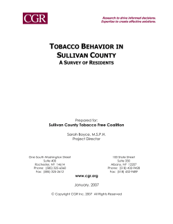 TOBACCO BEHAVIOR IN SULLIVAN COUNTY