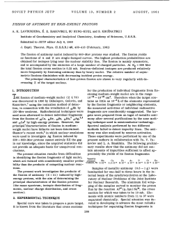 FISSION OF ANTIMONY BY HIGH-ENERGY PROTONS