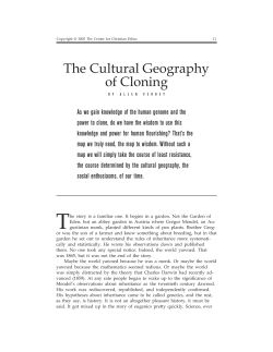 The Cultural Geography of Cloning