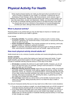 Physical Activity For Health