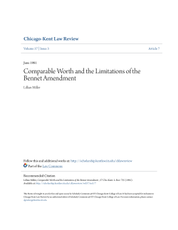 Comparable Worth and the Limitations of the Bennet Amendment