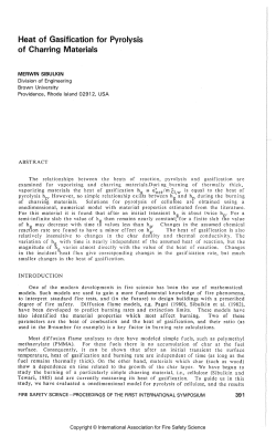 Heat of Gasification for Pyrolysis of Charring Materials