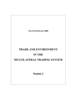 trade and environment in the multilateral trading system