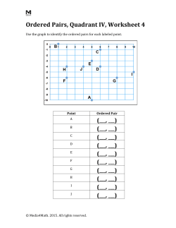 Ordered Pairs, Quadrant IV, Worksheet 4