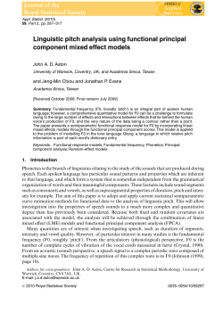 Linguistic pitch analysis using functional principal component mixed