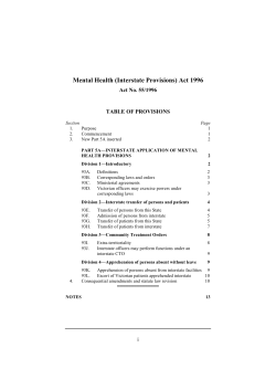 Mental Health (Interstate Provisions) Act 1996
