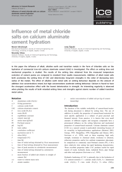Influence of metal chloride salts on calcium aluminate cement