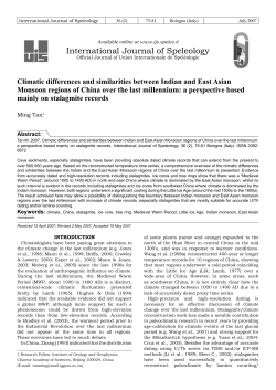 Climatic differences and similarities between Indian and East Asian