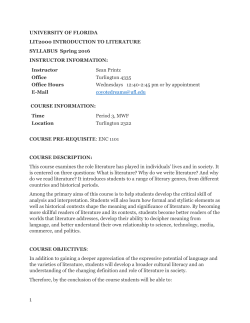 UNIVERSITY OF FLORIDA LIT2000 INTRODUCTION