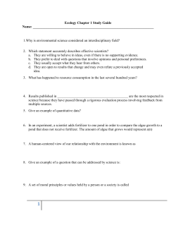 Ecology Chapter 1 Study Guide Name: 1.Why is environmenta
