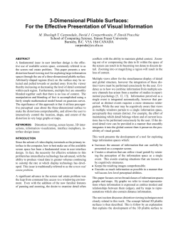 3-Dimensional Pliable Surfaces: For the Effective