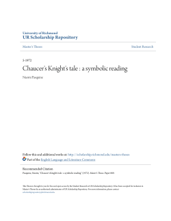 Chaucer`s Knight`s tale : a symbolic reading