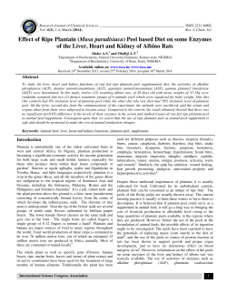 Effect of Ripe Plantain - International Science Congress Association