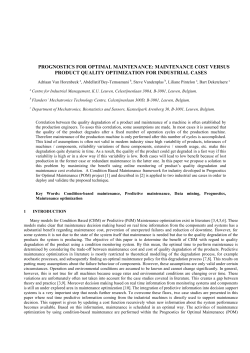 maintenance cost versus product quality - POM2 IWT-SBO