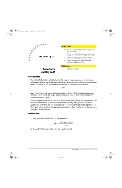 Activity 3 To Infinity and Beyond! - TI Education