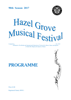 programme - The Hazel Grove Musical Festival