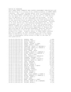 NOTICE TO TAXPAYER 2015 CERRO GORDO