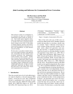 Joint Learning and Inference for Grammatical Error Correction