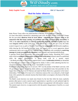Shed the Indus Albatross - English
