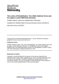 - Sheffield Hallam University Research Archive