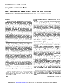 Neoplastic Transformation1