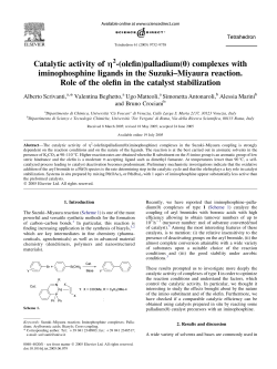 Catalytic activity of h -(olefin)palladium(0 - ART