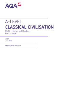 A-level Classical Civilisation Mark scheme Unit 04D - Tiberius