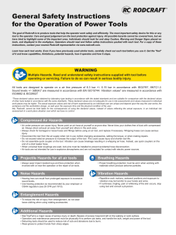General Safety Instructions for the Operation of Power Tools