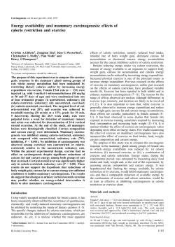 Energy availability and mammary carcinogenesis: effects of calorie