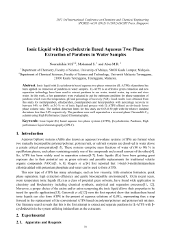 Ionic Liquid with &beta;-cyclodextrin Based Aqueous Two Phase