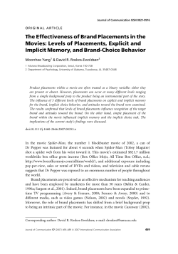 The Effectiveness of Brand Placements in the Movies - TRAN-B-300