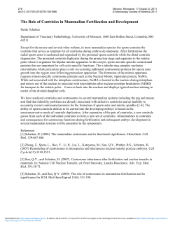 The Role of Centrioles in Mammalian Fertilization and Development