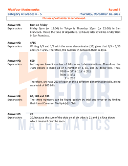 HighFour Mathematics Round 4 Category A: Grades 4 &ndash; 5 Thursday