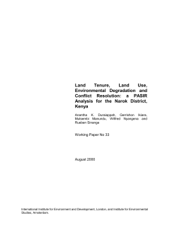 Land Tenure, Land Use, Environmental Degradation and Conflict