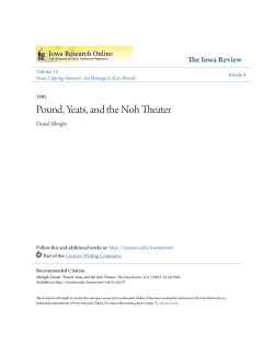 Pound, Yeats, and the Noh Theater