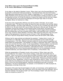 From `When Lilacs Last in the Dooryard Bloom`d` [1865] R. W.