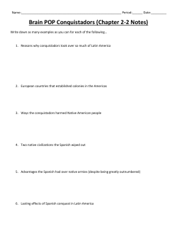 Brain POP Conquistadors (Chapter 2-2 Notes)