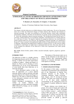 ethological study of broiler chickens after induction and treatment of