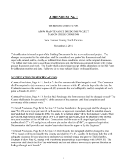 ADDENDUM No. 1 - New Hanover County