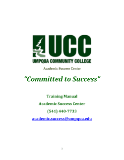 ASC Manual - Umpqua Community College