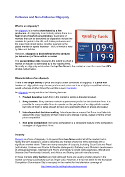Collusive and Non-Collusive Oligopoly