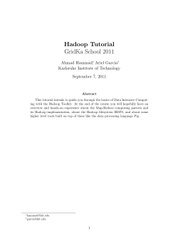 Hadoop Tutorial GridKa School 2011