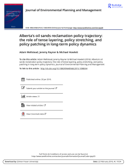 Alberta`s oil sands reclamation policy trajectory: the role of tense
