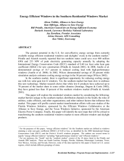 Energy Efficient Windows in the Southern Residential