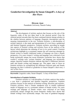 Genderlect Investigation In Susan Glaspell`s A Jury of Her Peers