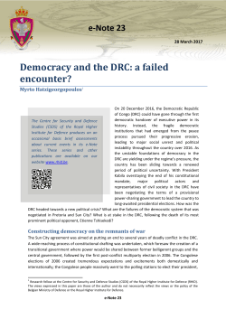 Democracy and the DRC: a failed encounter?