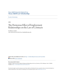 The Pernicious Effect of Employment Relationships on the Law of