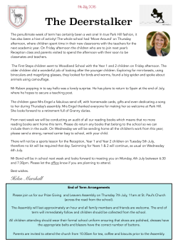 1st July 2016 Newsletter Park Hill School