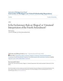 Is the Exclusionary Rule an `Illogical` or `Unnatural` Interpretation of