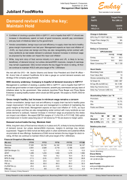 Jubilant FoodWorks Management Meet Update